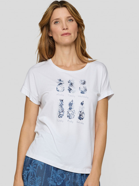T-shirt med veckans ananaser vit från Rabe