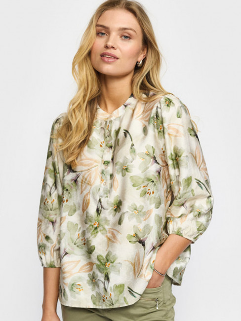 Blus Jave grön/sand från 2-biz