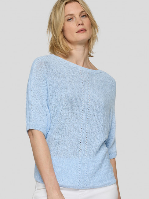Stickad tröja ljusblå från Rabe