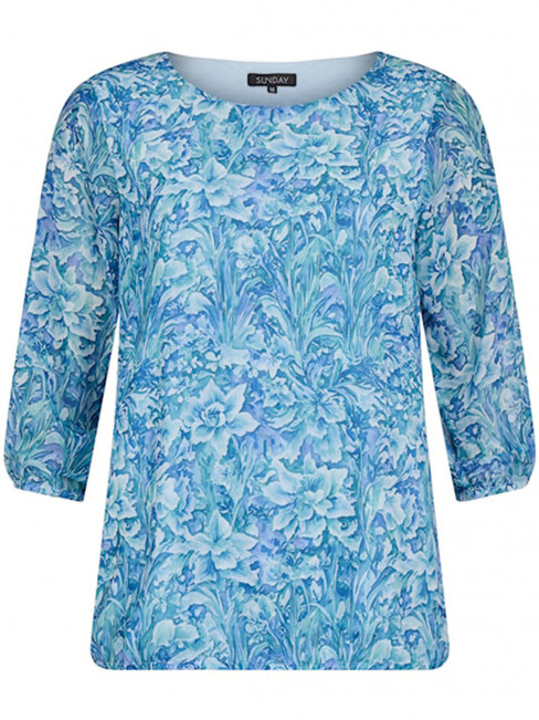 Chiffongblus blå blom från Sunday