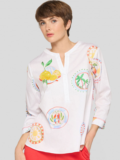 Bomullsblus vit från Rabe