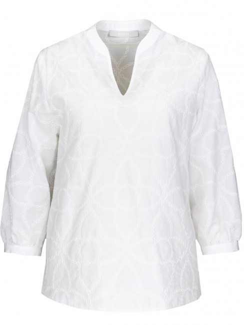 Broderad bomullsblus vit/vit Adela från Bianca 2