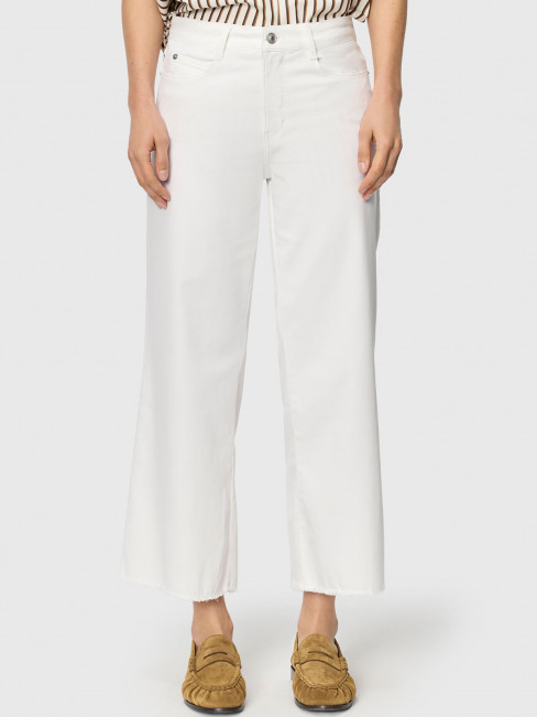 Jeans Dream Wide vit 7/8-del rå kant från Mac