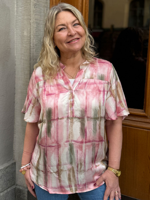 Viskosblus Amora rosa från 2-BIZ