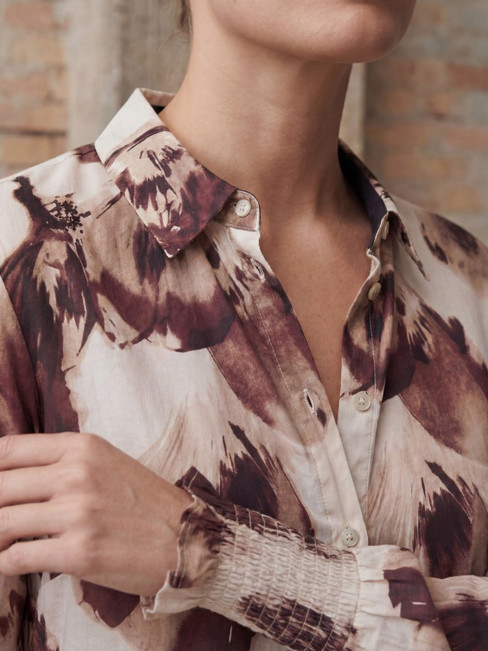 Ane smock blouse brun/creme från Isay 2