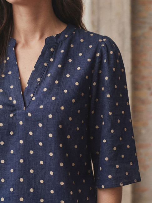 Blus Naomis marin/nougatprick från Isay 2