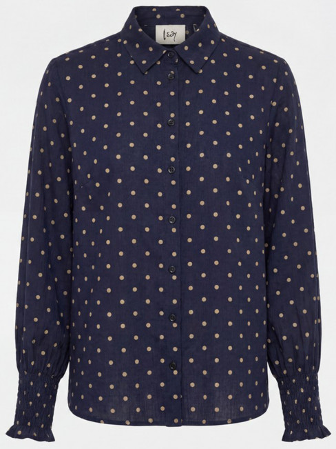 Ane smock blouse marin/nougatprick från Isay