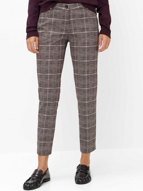 Chinos Maron 7/8 brun rutig från Brax