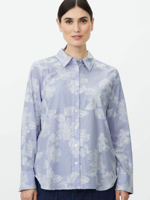 Skjorta Ilyra blå broderi från Masai