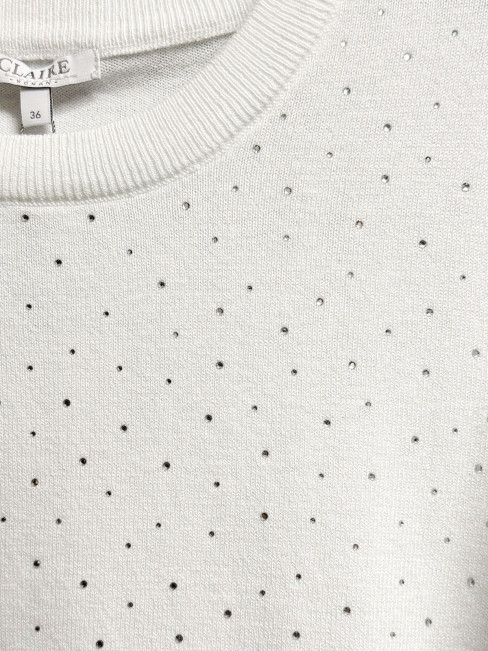 Finstickad tröja med strass offwhite från Claire 2