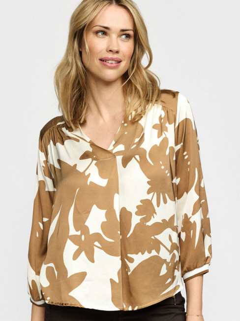 Satinblus Evelyn brun leaf från 2-BIZ