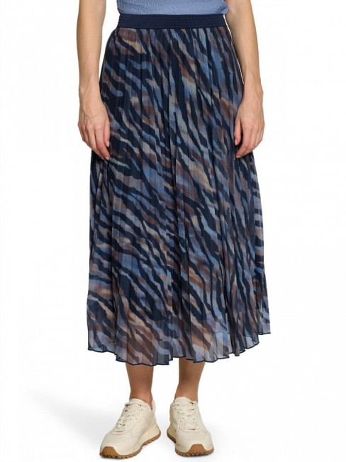 Plisserad chiffongkjol marin zebra från Betty Barclay