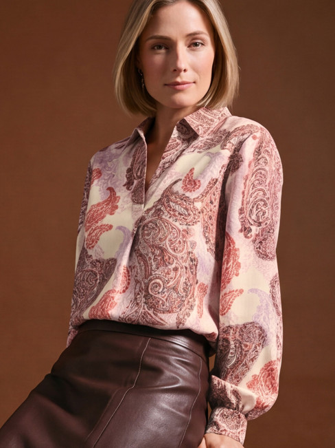 Blus Adina paisley rosa från Bianca