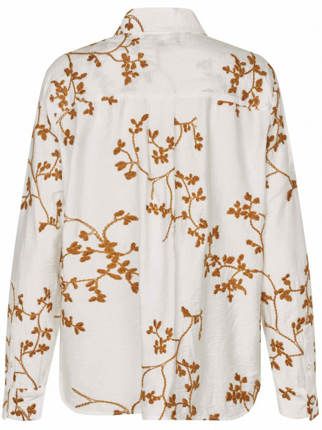 Blus Inanne creme med bronsfärgad brodyr från Masai