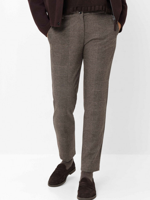 Chinos Maron S 7/8 brun rutig från Brax