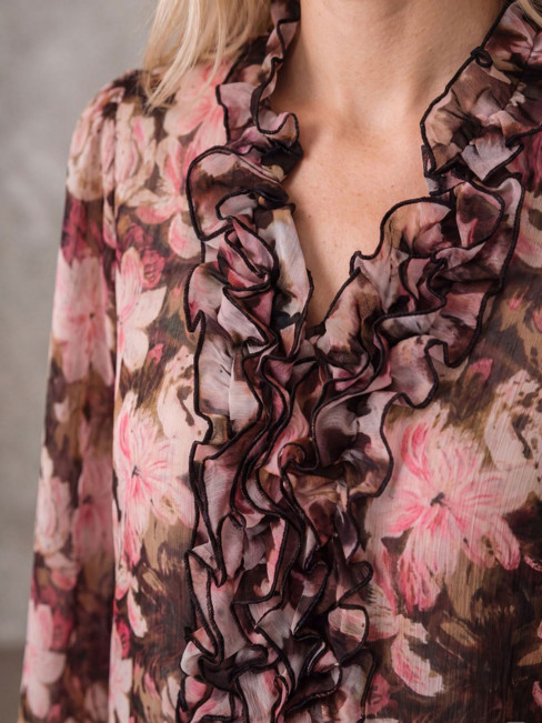 Chiffongblus Vibse Rosa blom från Isay 2