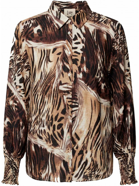 Ane smock blouse brun/creme från Isay 2