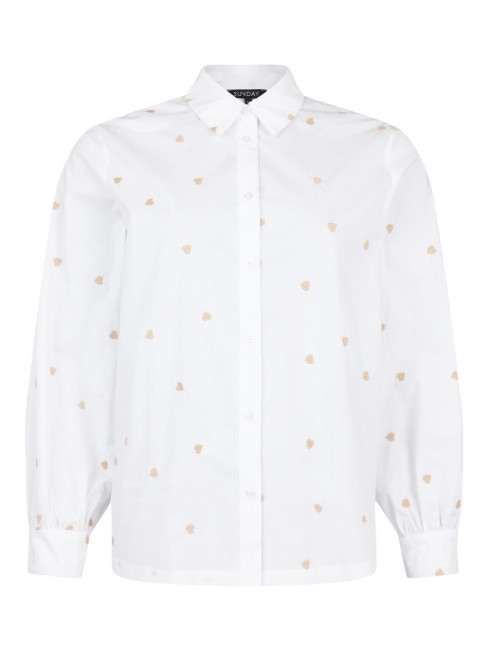 Blus med broderade hjärtan från Sunday 2