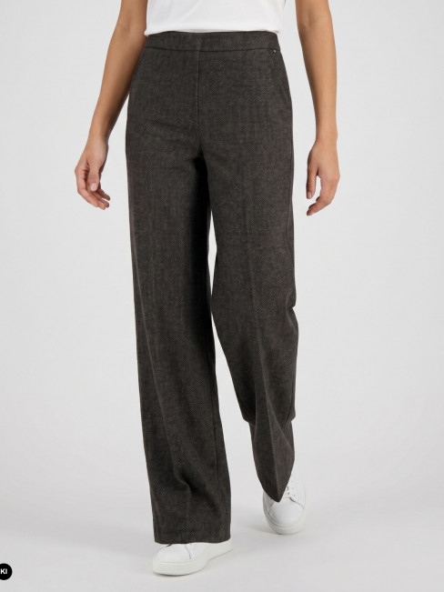 Mirakelbyxa Flanna mörk brun/grå herringbone  från Stehmann