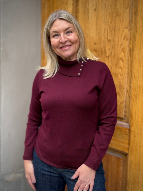 Tröja polo lila knapp från Micha