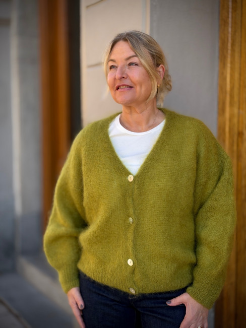 Mohairkofta Cassie Limegrön från Gossip