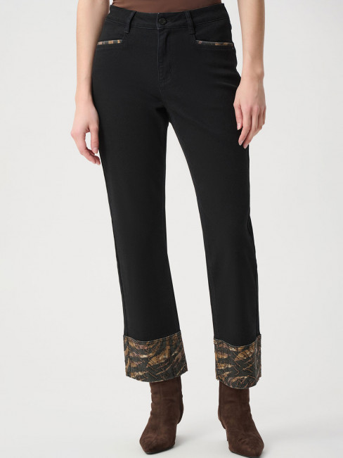 Jeans Bootcut uppvik zebra strass svart från Joseph Ribkoff
