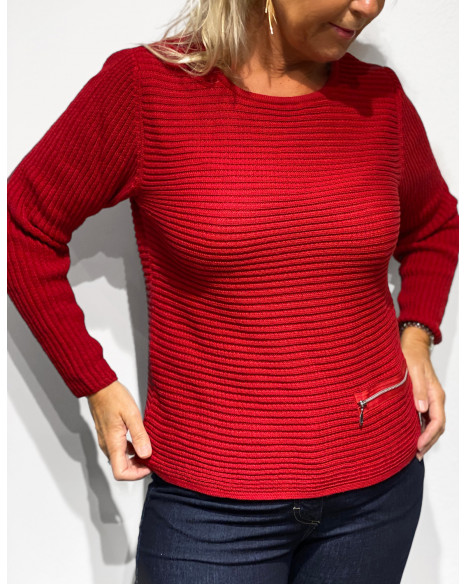 Tröja Zip Röd från Skovhuus