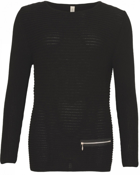 Bomullströja med Zip Svart från Skovhuus 5353