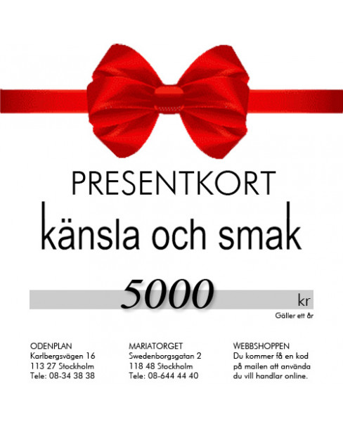 Presentkort 5000 kr
